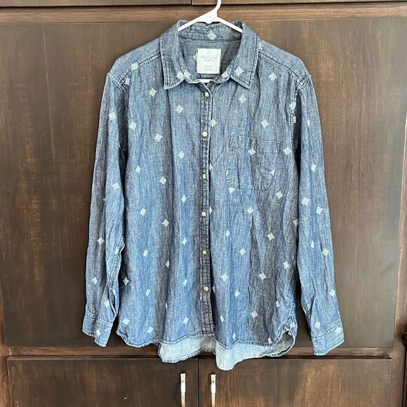 American Eagle Chambray Button Front Top XXL - Picture 1 of 4